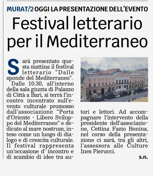 Rassegna Stampa Gazzetta Conferenza Stampa Festival del Mediterraneo.jpg 